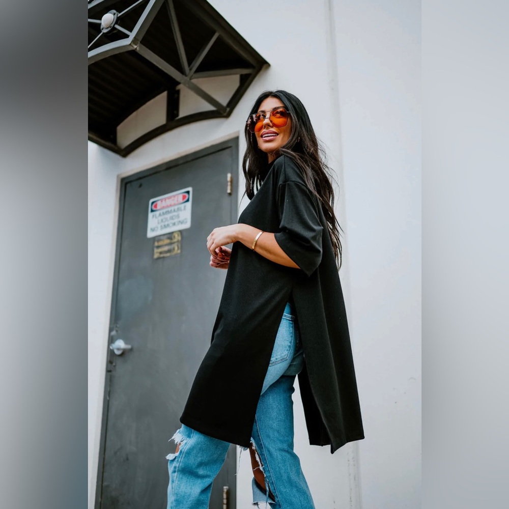 Lala Icon Mock Neck Top in Black